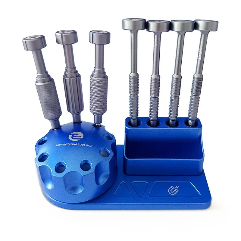 Mobile Phone Repair Screwdriver Organizer - Rotating Parts Box, Magnetic Tool Case, 360-Degree Rotating Storage Rack