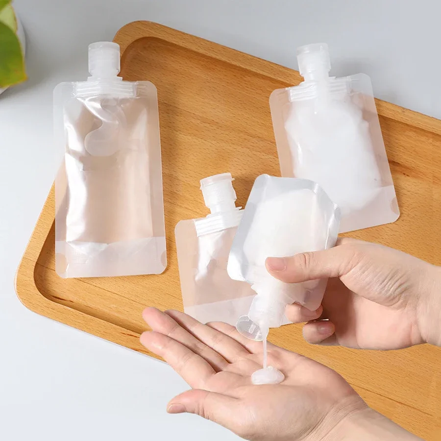 2Pcs Reise Squeeze Taschen Set Nachfüllbare Kosmetische Lagerung Sack Lotion Abgabe Shampoo Conditioner Toilettenartikel Flüssigkeit Lagerung