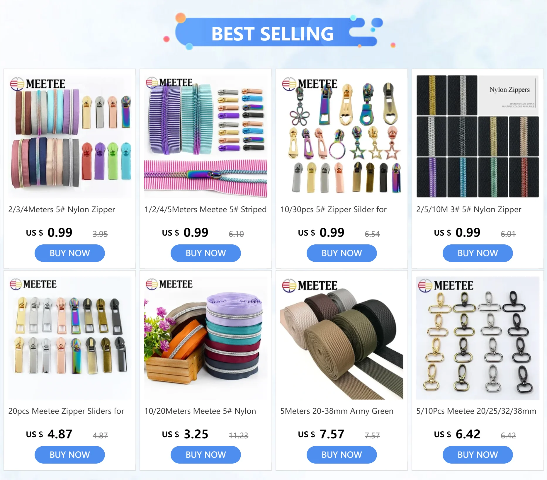 Meetee 2-10Meter 5 # Nylon Reiß verschlüsse silberne Zähne langes Ketten-Reiß verschluss band mit Schieber egler zum Nähen von Taschen DIY Kleidung Reparatur zubehör – Detail 1