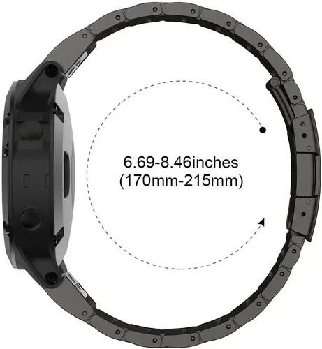 Imagen 2 del producto Correa de titanio Quickfit de 26mm y 22mm para Garmin Fenix 8 43/6/6XPro/7/7X/5X/5XPlus/correa de reloj de liberación metálica para Forerunner 945 935