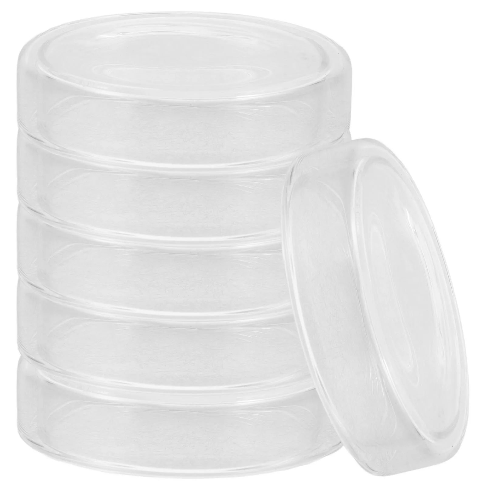 

6Pcs Clear Laboratory High Borosilicate Glass Petri Dishes Flat Design Cell Culture Plates Sterilizable Reusable Agar Culture