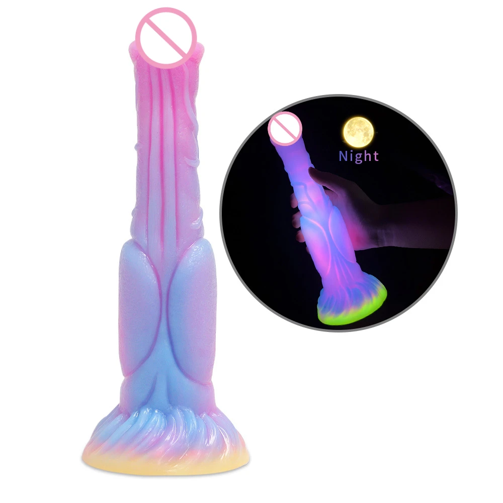 สีสัน Glow-in-the-dark ซิลิโคน Dildo Anal Sex ของเล่นชายและหญิง Masturbators Anal Dilator นวดผู้ใหญ่เพศเร้าอารมณ์ของเล่น