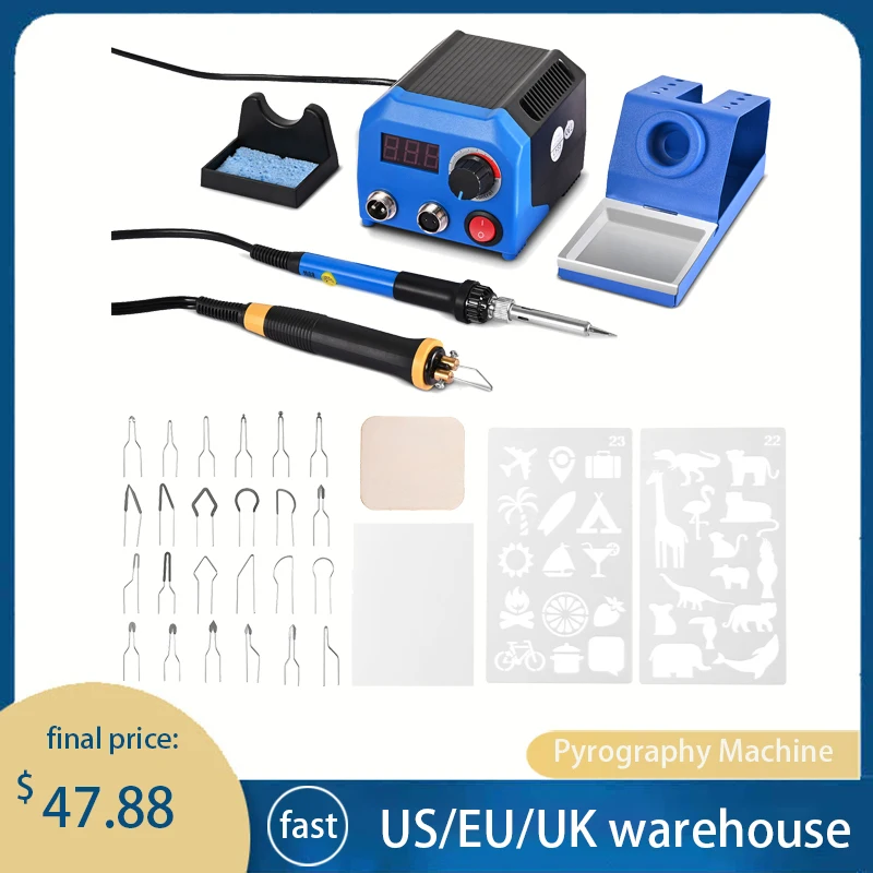 

Pyrography Machine with Temperature Adjustment Pyrography Tool, Gourd Board, Heat Transfer Machine, Wood Burning Kit
