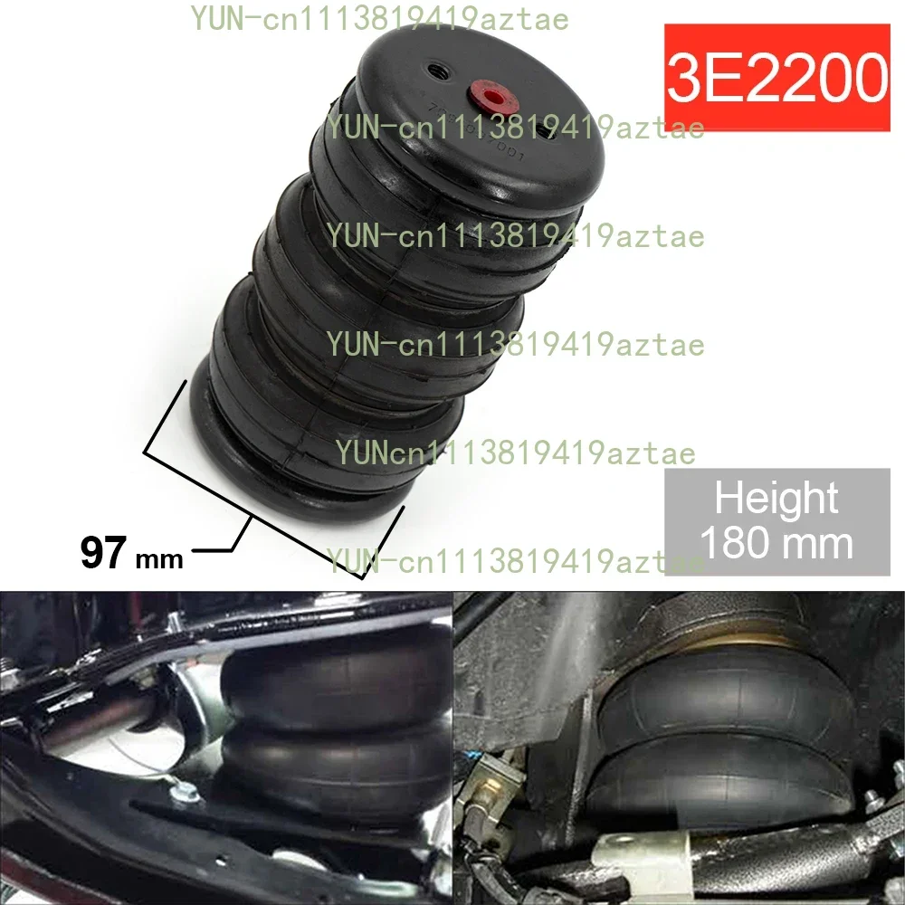 2pcs Air Ride Suspension Shock Absorber Airspring Bellow Rubber Airspring Air Ride Shock Absorber with 90° Air Inlet For Truck