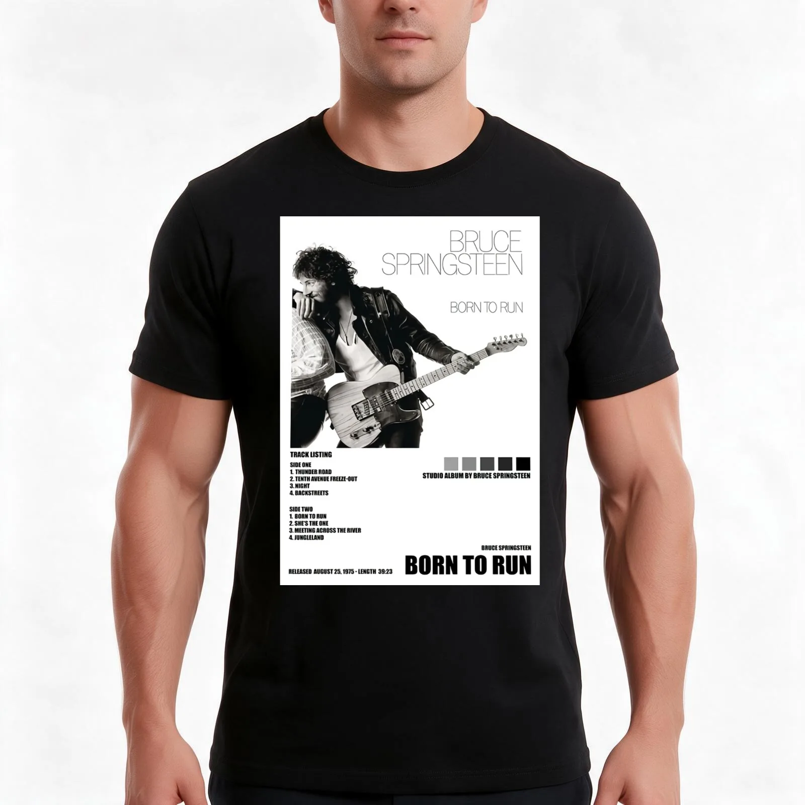Aesthetic Guitar Springsteens Poster T-Shirt Summer Casual Cotton Tee Oversized Streetwear Tops Vintage Graphic Print