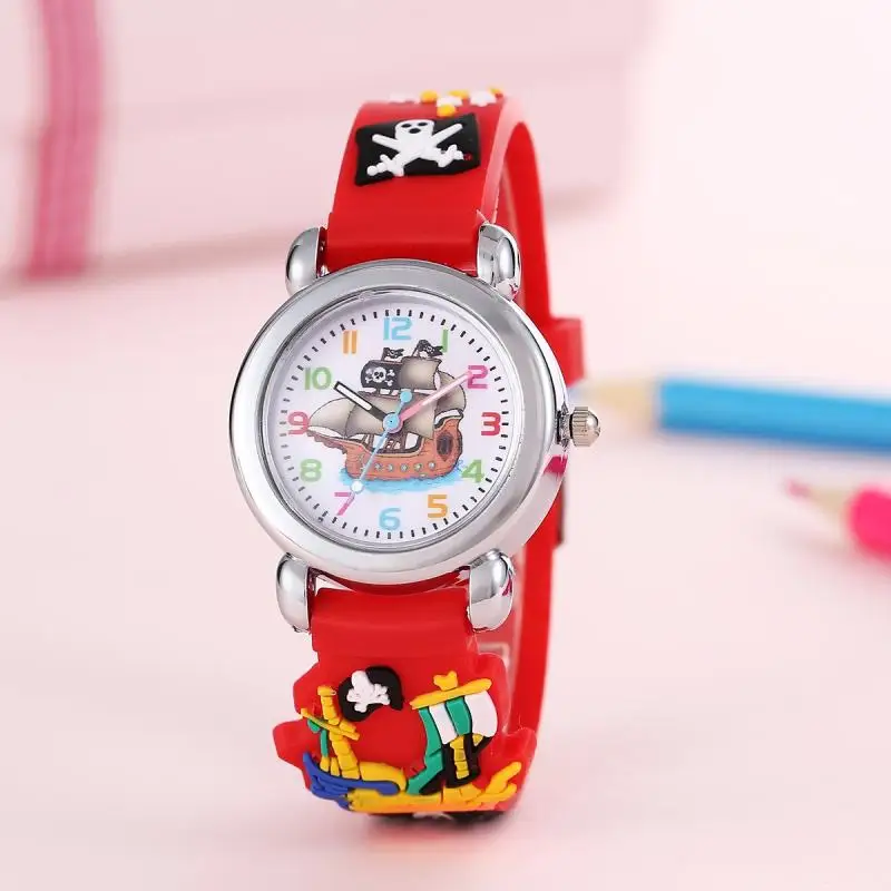 

New Fashion Color Cartoon Student Pirate Children's Watch Quartz Watch Electronic Watch
