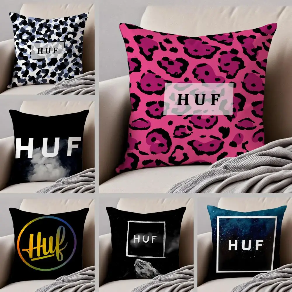 Skate American Fashion Brand H-HUF Cushion Cover Throw Pillow Cover Hidden Button Durable Polyester Chair Cushion