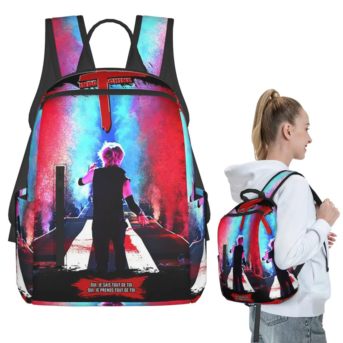 Indochine Pop Rock And New Wave (13) Backpack Student BookBag Boys Girls School Bag Computer Shoulder Bags Men Women