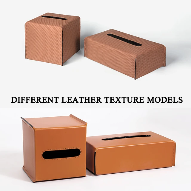 Modern Napkin Holder PU Leather Tissue Organizer Cover Luxury Tissue Box New Arrival Original Leather Creative Paper Towel Box