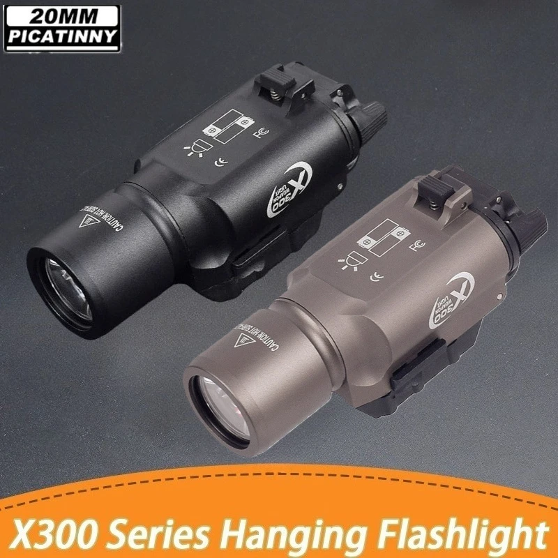 Tactical X300 X300U Ultra Pistol Scout Gun Light Rifle Airsoft Hunting Weapon LED Flashlight for Outdoor Hunting Fit 20mm Rail