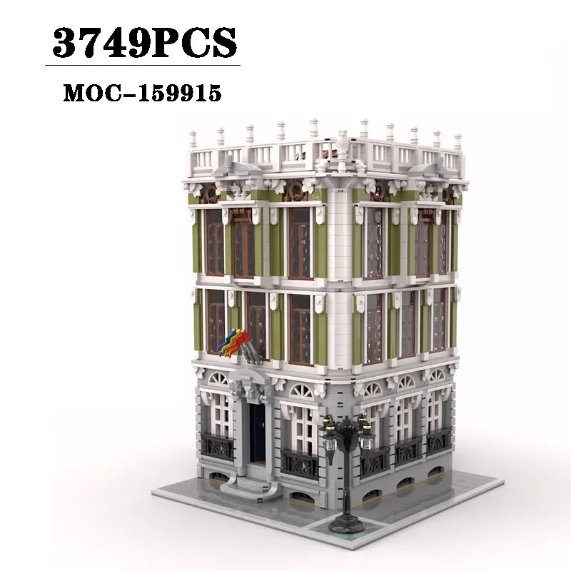 

Building Block MOC-159915 Modular Building Consulate Assembly Model 3749PCS Boy Puzzle Education Birthday Christmas Toy Gift