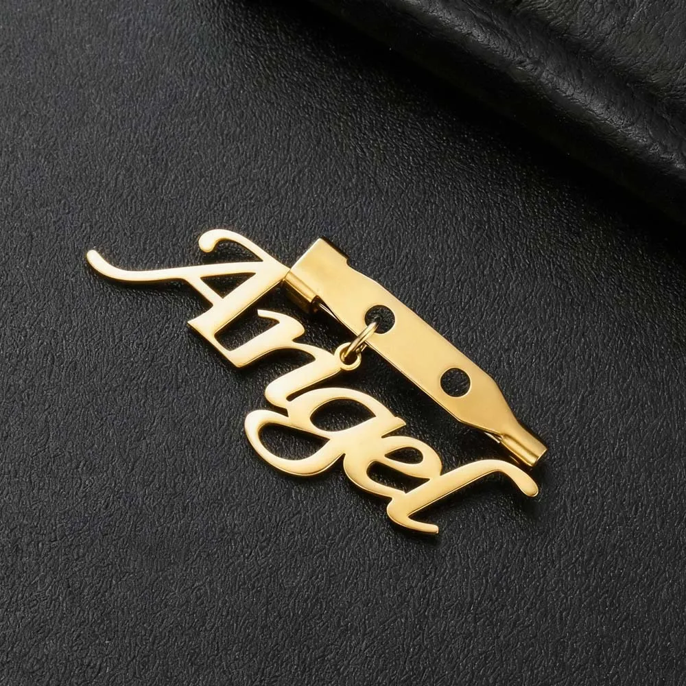 بروش شخصية اسم العلامة معرف الأعمال شعار الشركة المخصص دبوس الصدر شارة معدنية للمرأة الرجال مجوهرات من صلب لا يصدأ