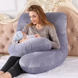 140x80cm Soft Pregnant Pillow Gravida U Type Lumbar Pillow Multi Function Side Protect Cushion for Pregnancy Women Drop shipping