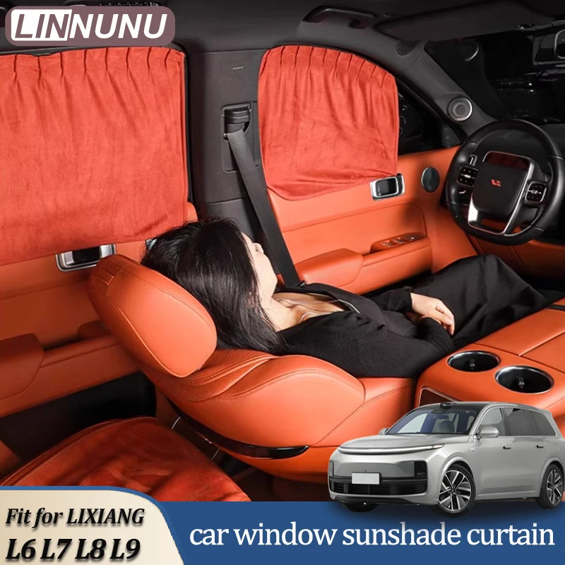 Linnunu Fit for Lixiang L6 L7 L8 L9 Car Interior Decoration Supplies Car Window Sunshade Car Special Privacy Curtain Sun Protection Heat Insulation Car Curtain Summer Sunshade Four-Door Car Window Sunshade