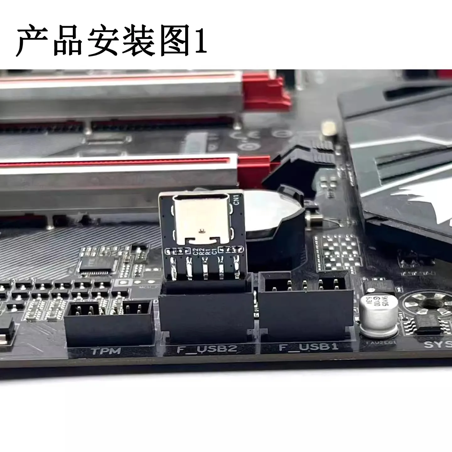 USB 2.0 9/10Pin Internal Motherboard Connector Header to USB-C Adapter Riser Card USB2.0 9Pin to Type C Converter for Desktop PC