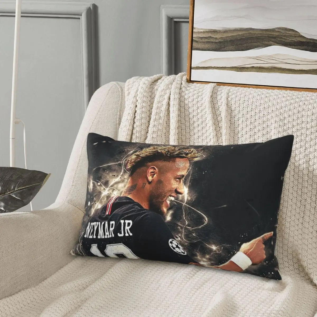 

Неймар арт прямоугольная наволочка наволочка декоративная спальня кровать домашняя комфортная декоративная подушка