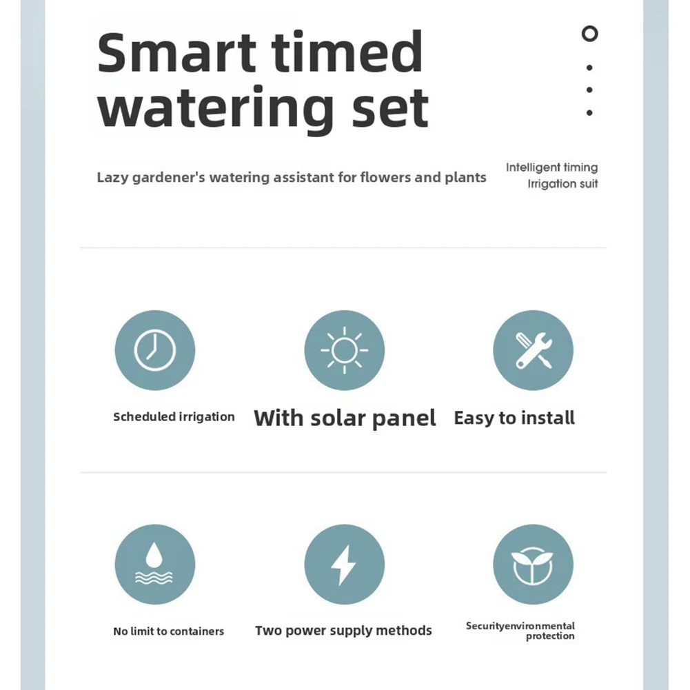 Automatic Solar Watering System Dual Pump with Voice Notifications for Balcony Plants Quiet Reliable ABS Construction