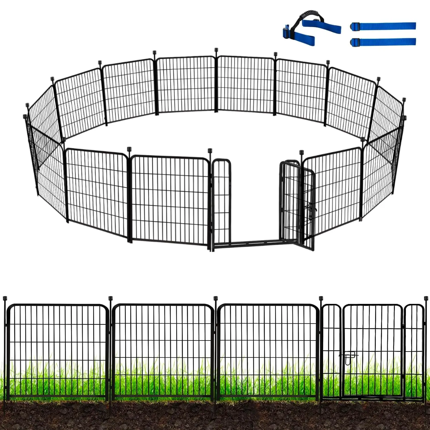 

Garden Fence with Gate 36 in(H)×31 Ft(L) 14 Panels, Camping Fence, Tall Animal Barrier Fence, Pet Fences for Dogs, Customized