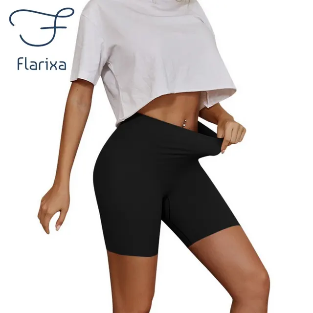 Bezszwowe majtki spodenki z wysokim stanem Flarixa dla kobiet kontrola brzucha lifting bioder lodowy jedwab spodnie ochronne bielizna Boyshorts Boyshorts