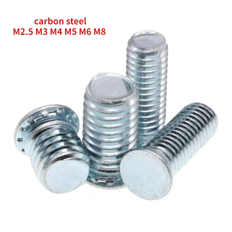 Self Clinching Screw Studs Pressure Rivet Screw Carbon Steel Blue White Galvanized M2.5 M3 M4 M5 M6 M8 FH Flush Head Studs