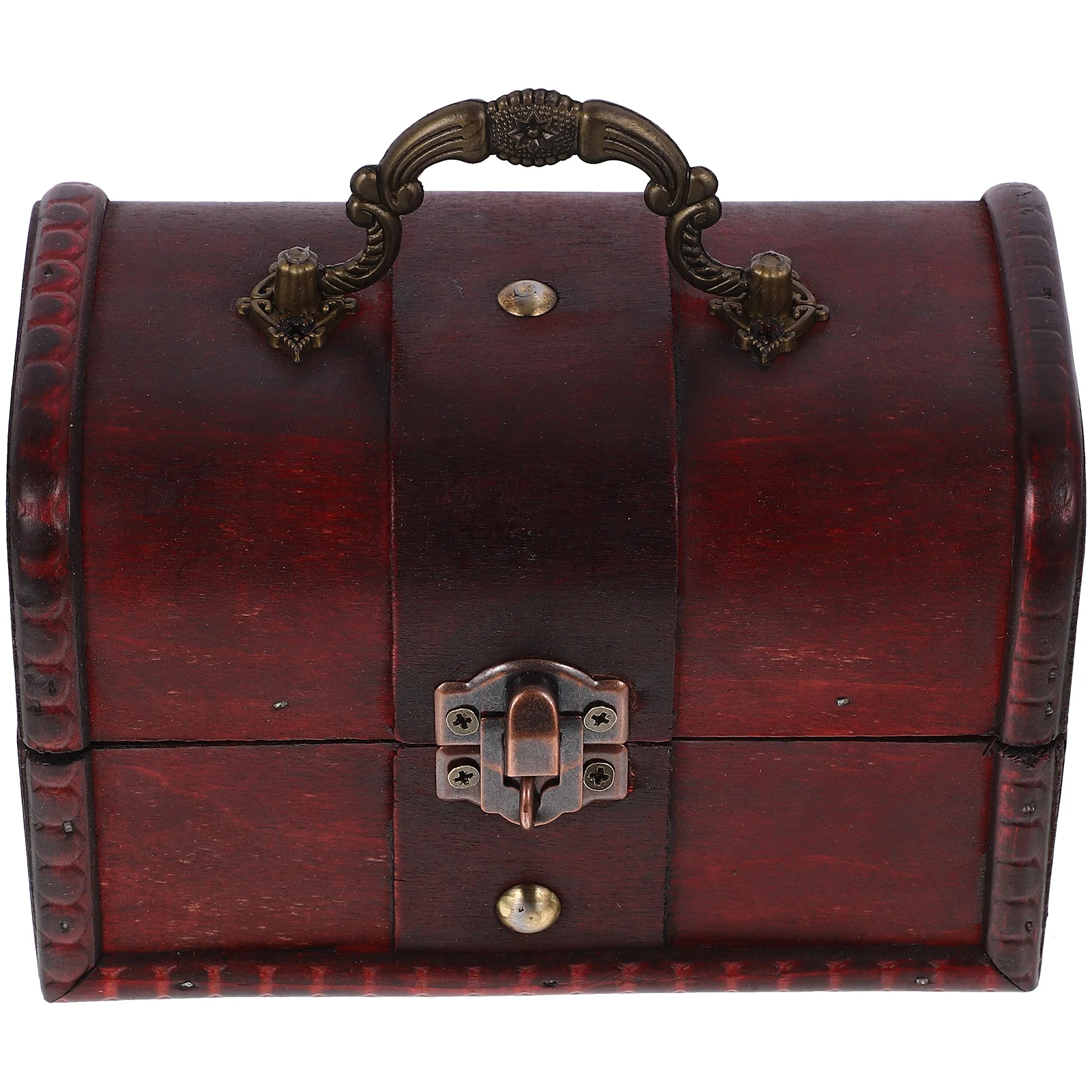 

Vintage Wooden Treasure Chest Jewelry Box Classic Retro Pirate Storage Case Trinket Organizer Keepsake Holder