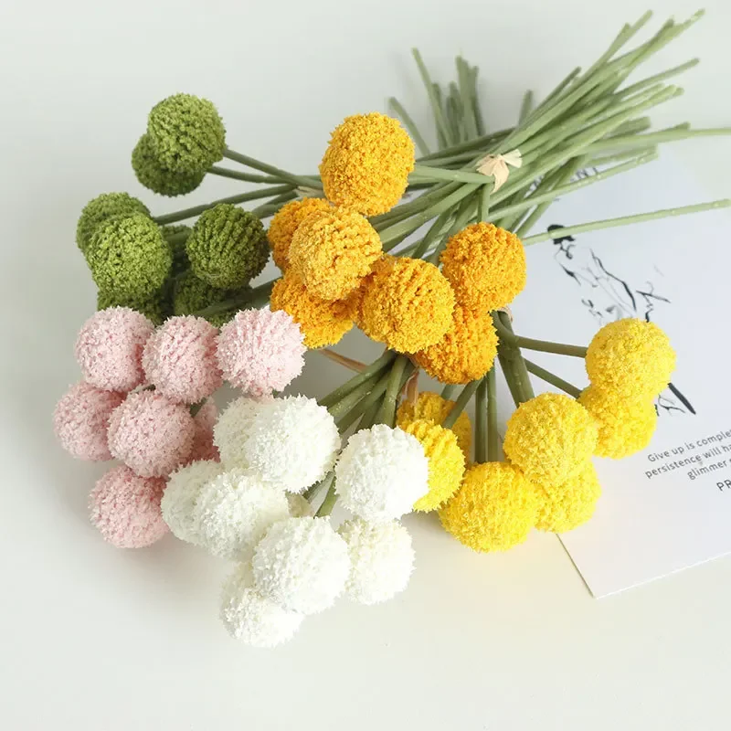 18Pc/lot Simulation Ball Chrysanthemum Bouquet Artificial Flowers for Home Decoration Party Wedding Flower Arrangement Dandelion