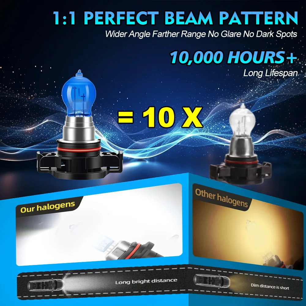 2 قطعة العالمي 5202 الهالوجين العلوي ضوء السيارة 6000K 12 فولت كول الأزرق فرط الأبيض لمبة سهلة التركيب #4