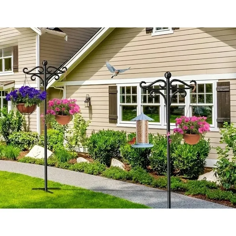 Shepherd-style Hook for Hanging Flower Pots Outdoors Garden Courtyard Floor Lantern Stand Iron Art Bracket Ground Stake Hook