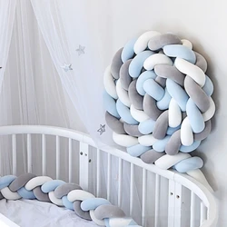 Pare-chocs de lit anti-collision pour bébé, berceau pour bébé, protecteur de lit pour nouveau-né, pare-chocs de tresse de noeud, CPull, 2m