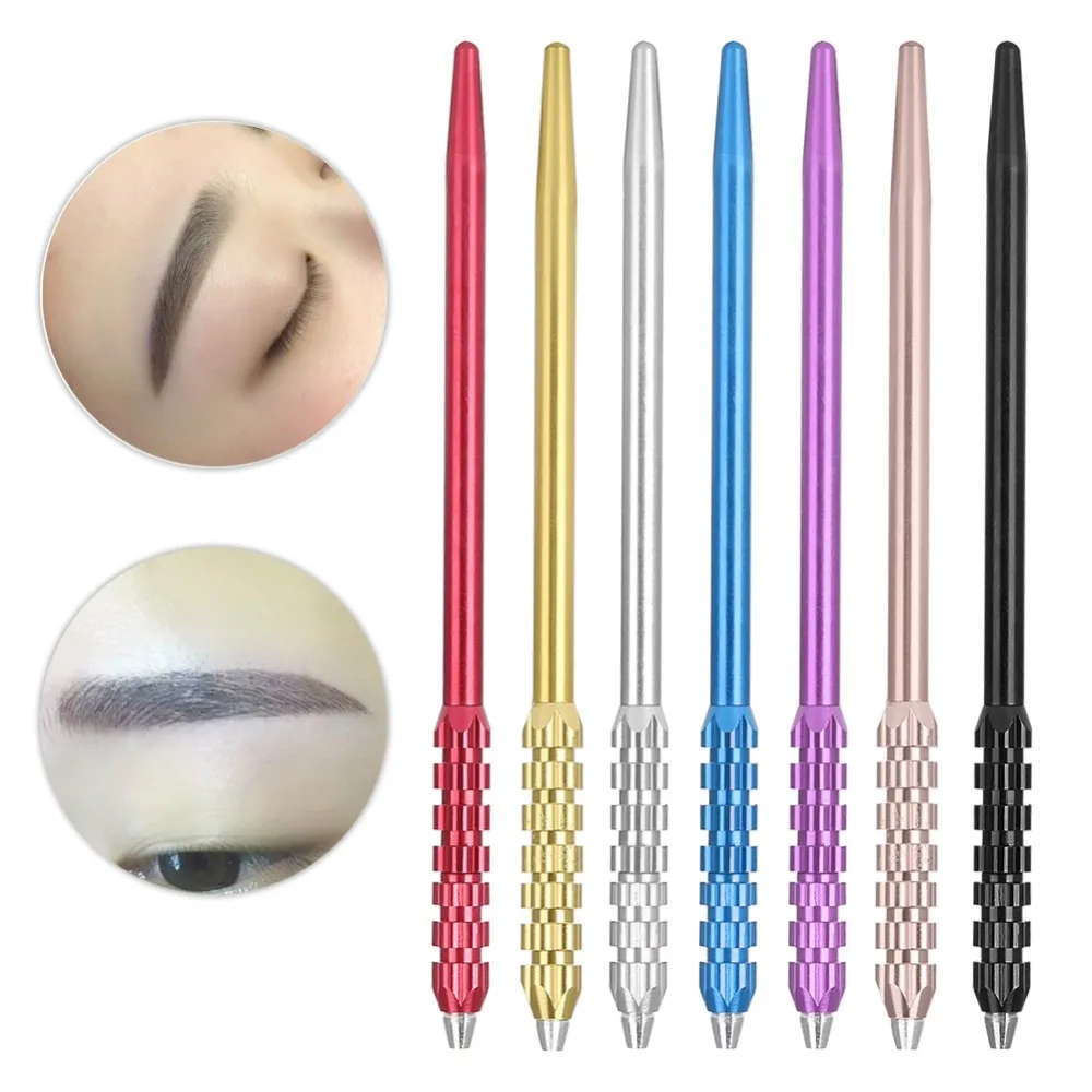 7 Color Eyebrow Tattoo Machine Profession Microblading Needle Tattoo Bump Stainless Steel Pen Semi Permanent Makeup Supply 2PCS