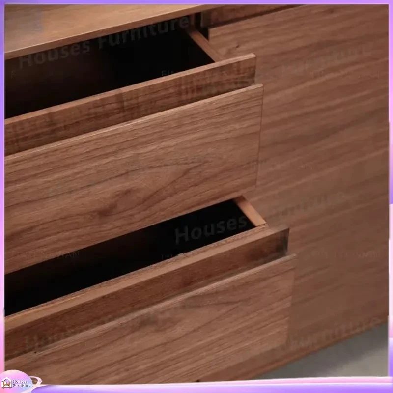 Nordic Solid Wood Shoe Cabinet Japanese Simple Entrance Multifunctional Black Walnut Drawer Door Storage Organizer Furniture view 3