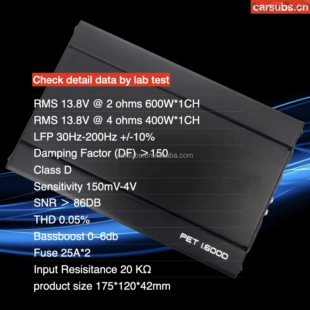 クラスdカーサブウーファーアンプ、スピーカー用モノブロック、モノ600w、2オーム、ピーク1200w、8インチ、10インチ、12インチ、2025