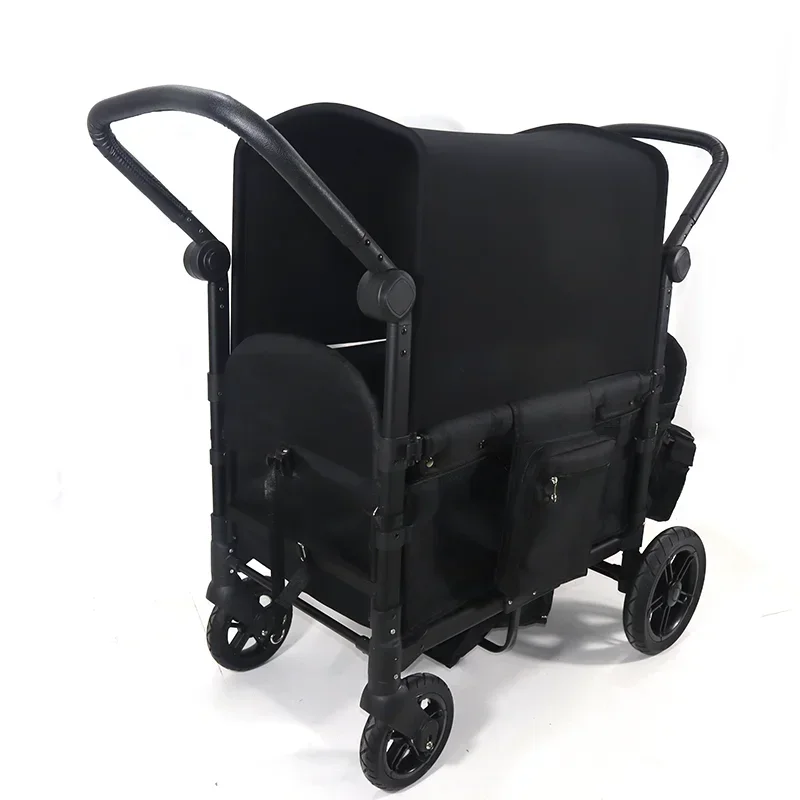 Factory 4 Wheel Collapsible Folding Wagon For Kids High Quality Folding Beach Wagon Europe Collapsible Wagon Rubber Tires