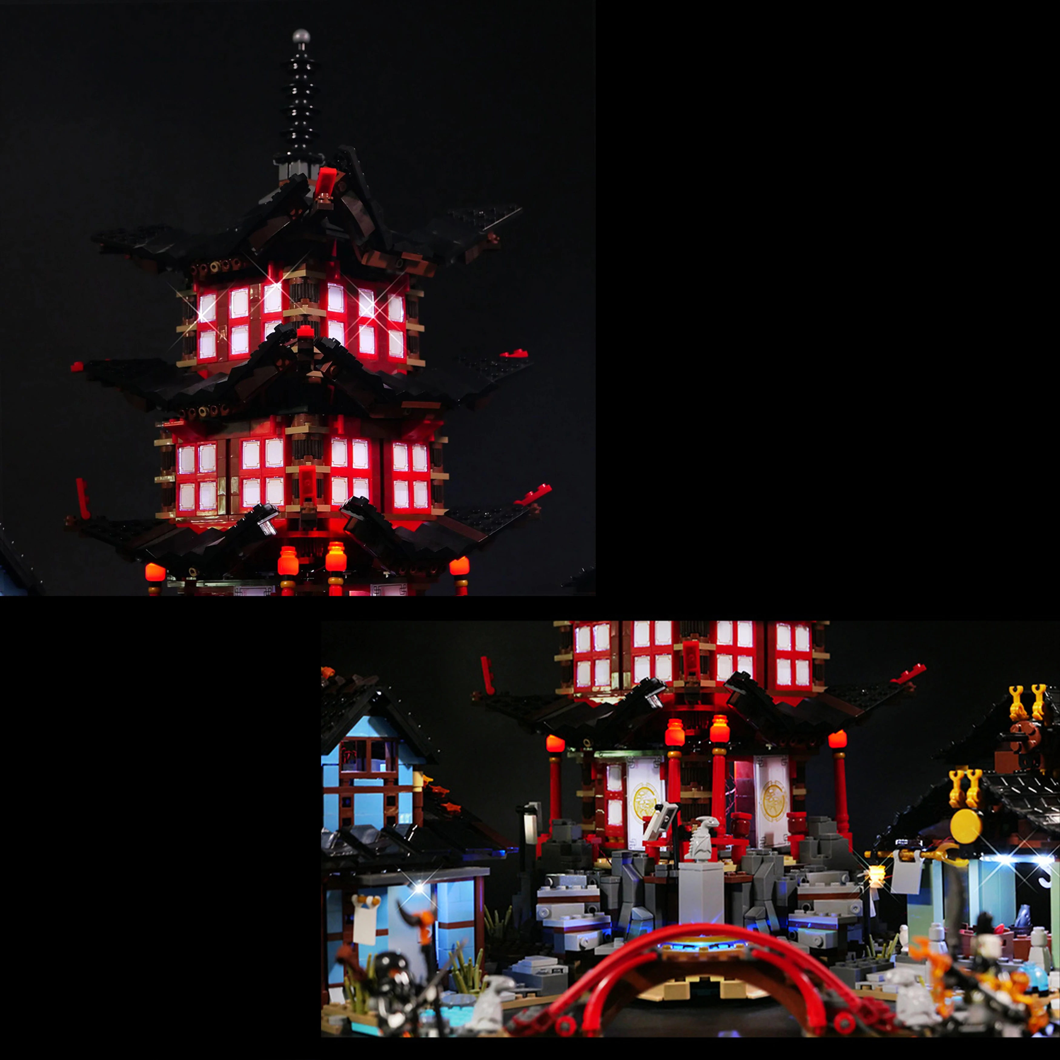 Kit d'éclairage LED pour blocs de construction, bricolage, pour modèle de temple à thème Ninja 70751, accessoires d'éclairage décoratifs pour Collection