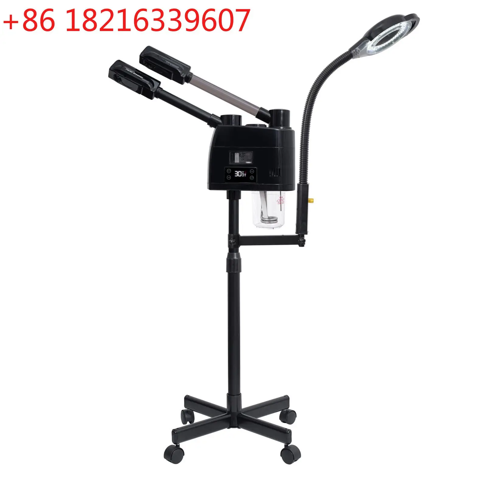 3-in-1-Gesichtsdampfer, Touchscreen-Version, Doppelröhre mit LED-Kaltlichtlupe