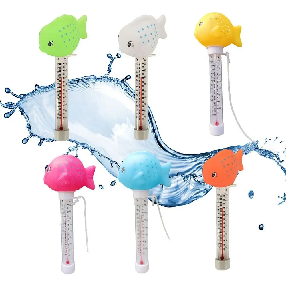 

Измеритель температуры воды в бассейне из ПВХ, плавающий термометр с мультяшными животными, водонепроницаемый точный термометр для бассейна, бассейн