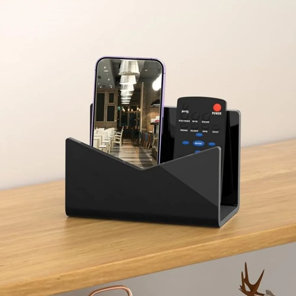 2 Pack 6.02*3.98*2.36in Acrylic Mail Organizer Vertical Design Sturdy Lightweight Construction Letter Holder Stand Black Color