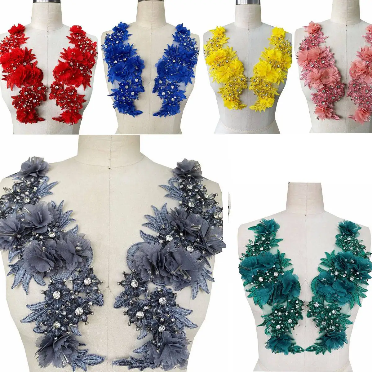 

Высококачественная вышитая кружевная бейка с ручными бусинами и стразами, роскошные свадебные тканевые нашивки с 3D цветочной аппликацией, аксессуары