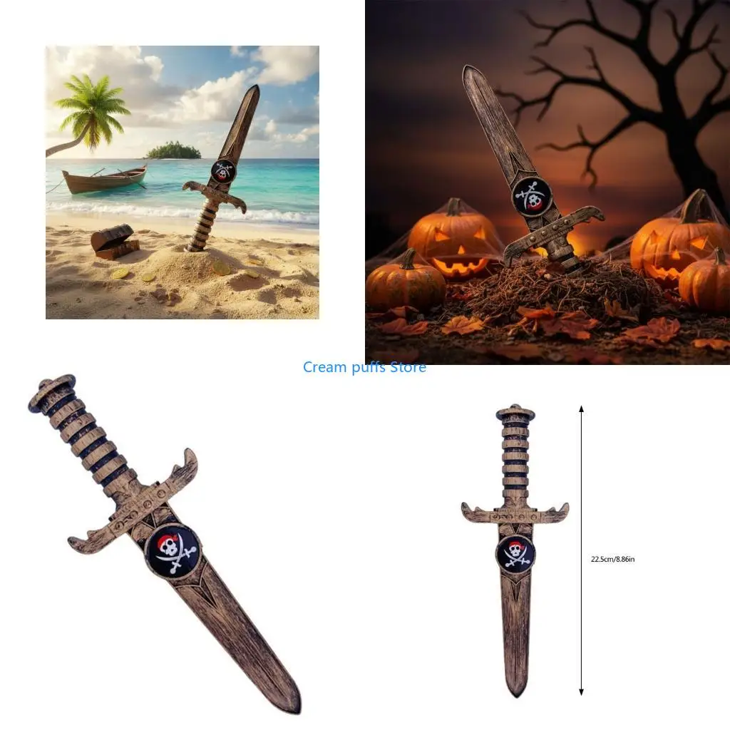 50LE Plastic Daggers Toy Swords Pirate Costume Accessories Not Sharpen Fake Knive Pirate Swords Short Swords for Halloween