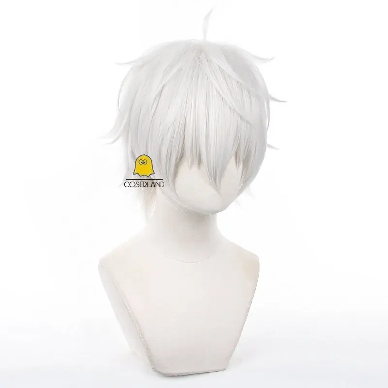 Perruque Cosplay stationnaire i Seishirou pour homme, cheveux courts blancs, joueur de football, accessoire d'Halloween, Anime, serrure bleue, RZ, équipe V n ° 11, en stock