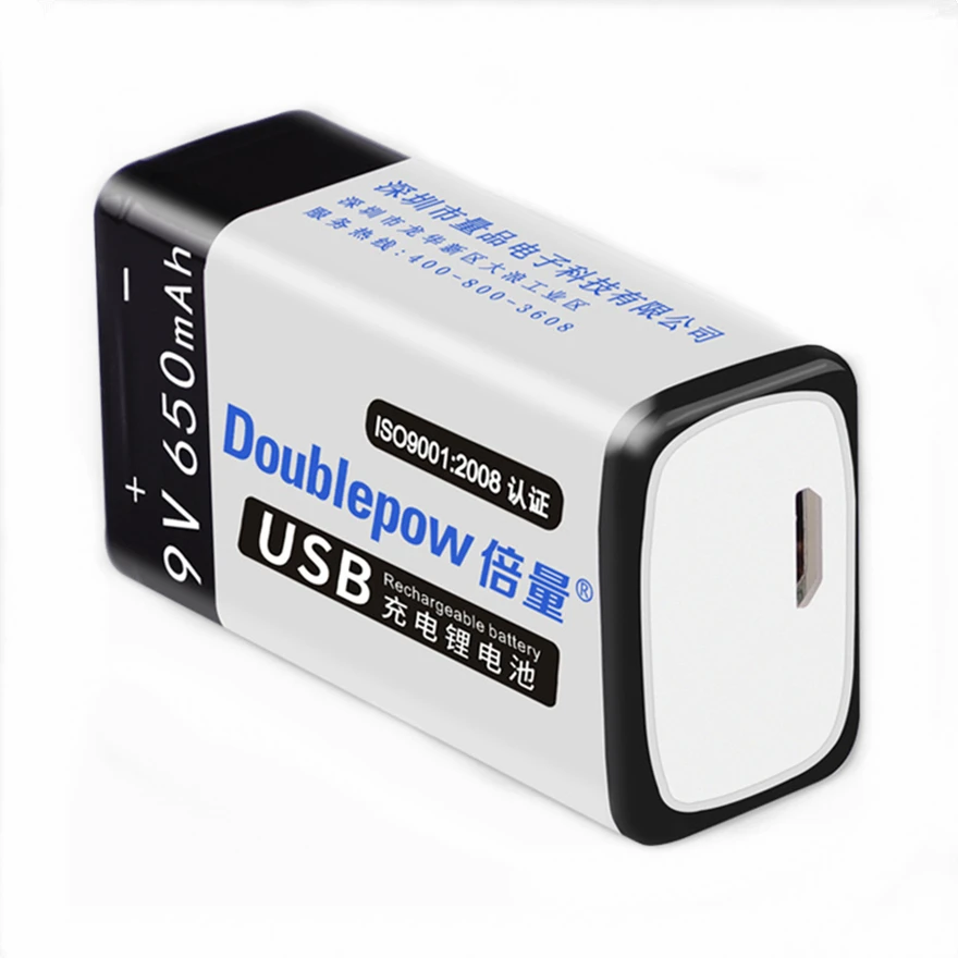 1pcs/lot New 650mAh 9V Rechargeable Battery USB Lithium Polymer Battery Instrument Children\'s Toy Special Battery