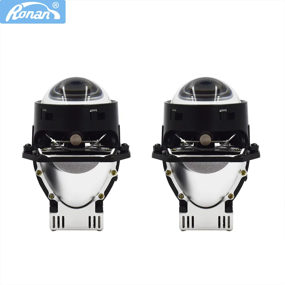 RONAN 3.0inch Bi-LED Projector TIR Lens Headlight Upgrade Kit Built in Driver 5500K 2800LM 58W Universal Car Headlight Retrofit