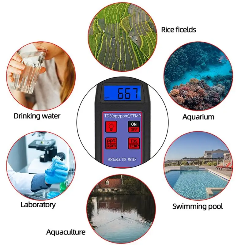 BAAJ-LCD Digital TDS Meter High Precision Water Quality Tester TDS Temperature Detector