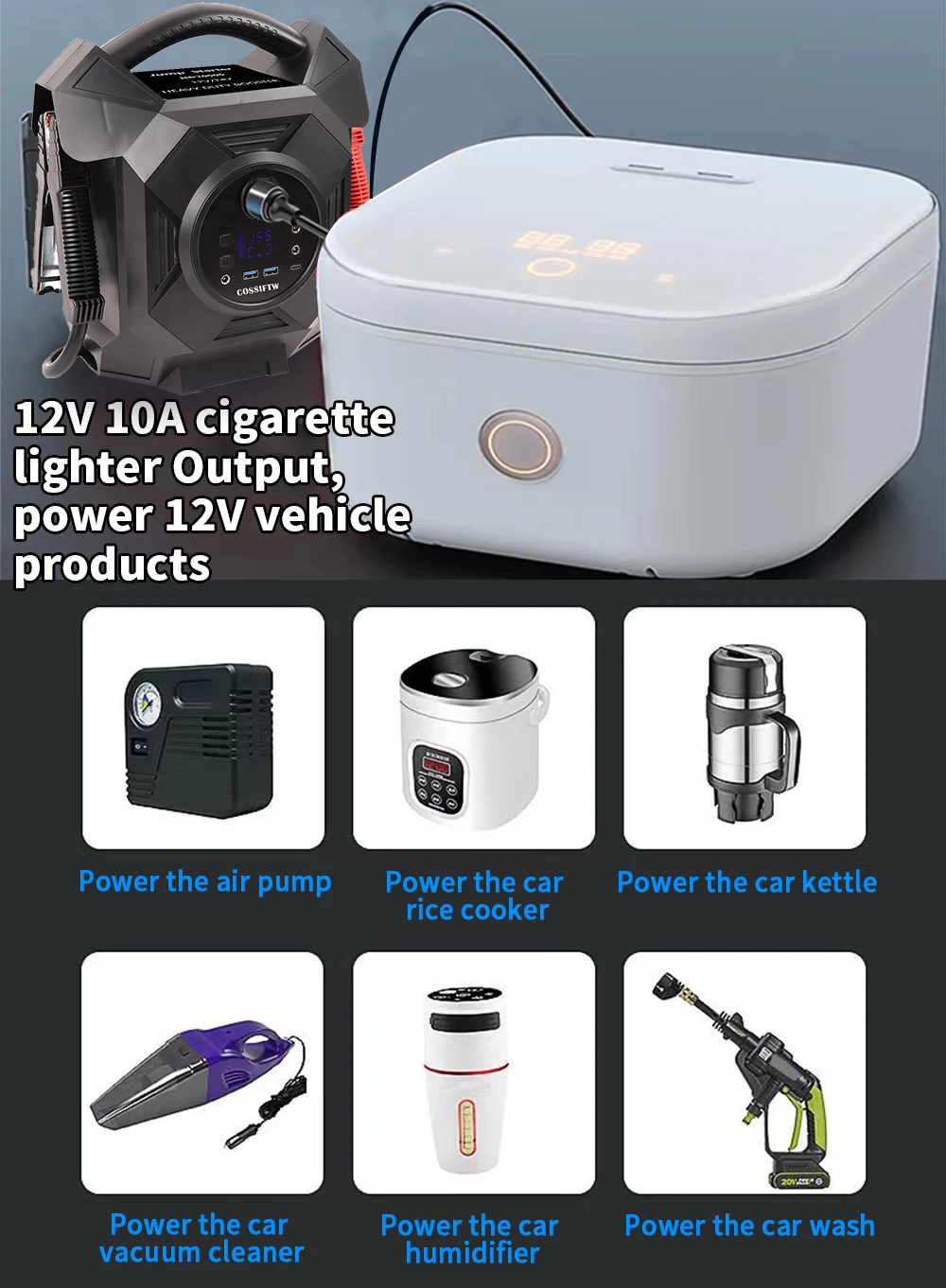 Portable Car Jump Starter Smart Charger 86000mAh Power Bank with Flashlight 12V 24V Starting Device 20000A Booster Free Shipping