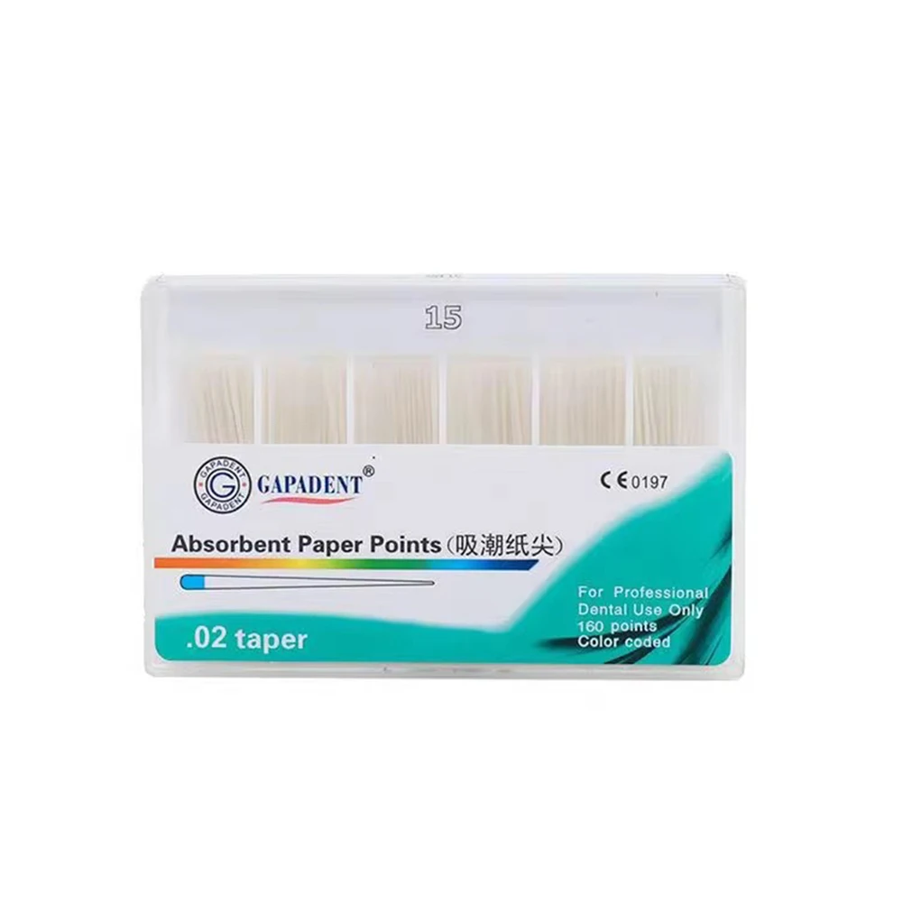 2 Boxes GAPADENT Dental Absorbent Paper Points 02/04/06 Taper #15-40 Color Coded Root Canal Endo Moisture Absorbing Cotton Tips