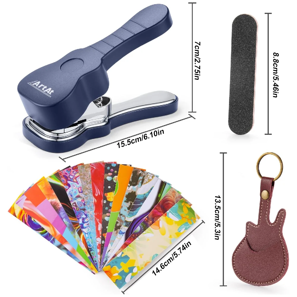 1SET   Punch Maker Kit,Premium Custom Cutter Tool with 15 Starter Strips,Leather Keychain Picks Holder & Smoothing File - view 5