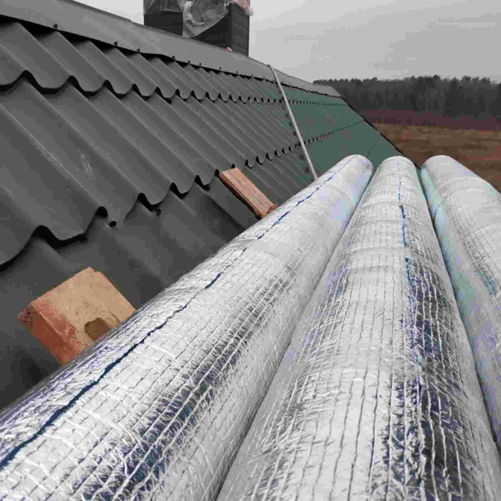 6 Inch x 25 Feet Reflective Insulation Aluminum Foil Bubble Barrier for Roof Walls Car Greenhouse Duct Wrap Thermal Buffer Easy