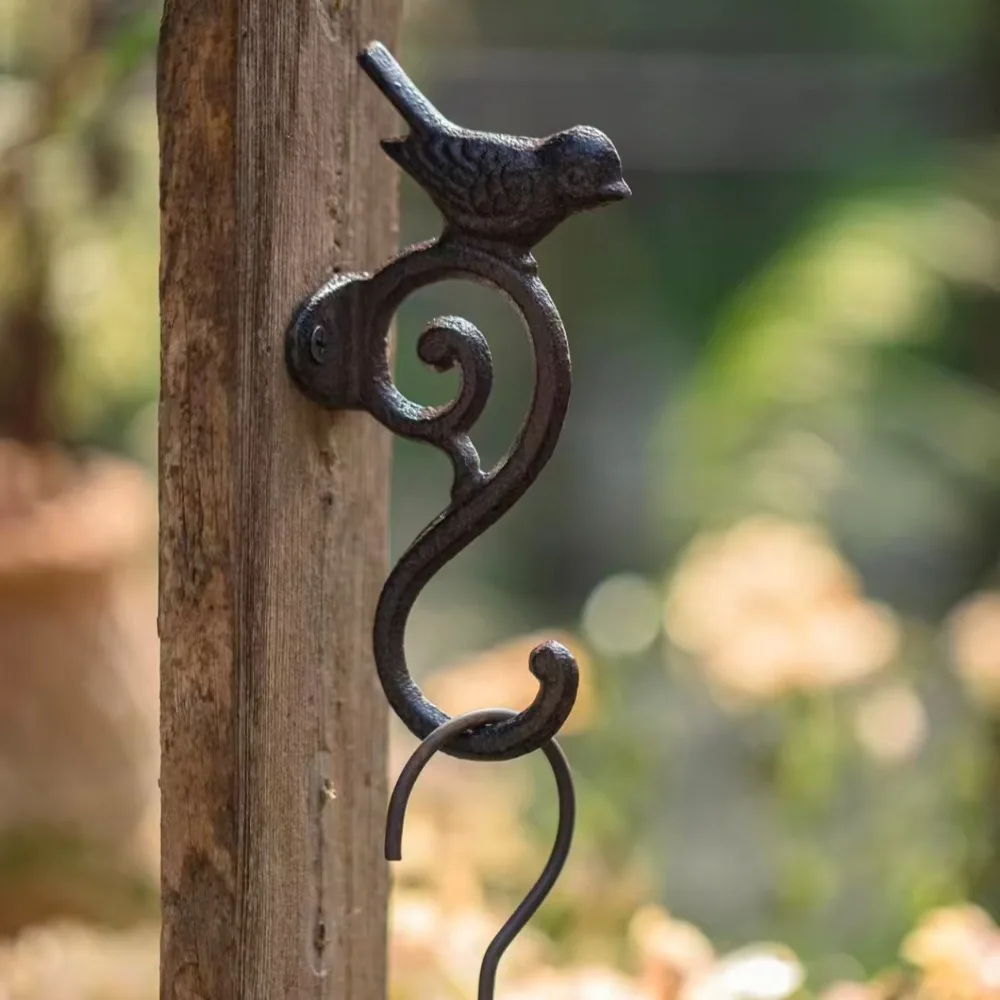 Cast iron retro hook, entrance key, hanging clothes rack, wall mounted clothes hook, bedroom living room, creative bird