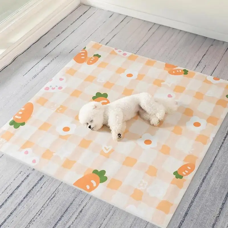 Pet Mats For Floor Waterproof Double-Sided Non-slipWashable Pee Pads For Dogs Reuseable Water Absorption Pet Mat Carrot Printing