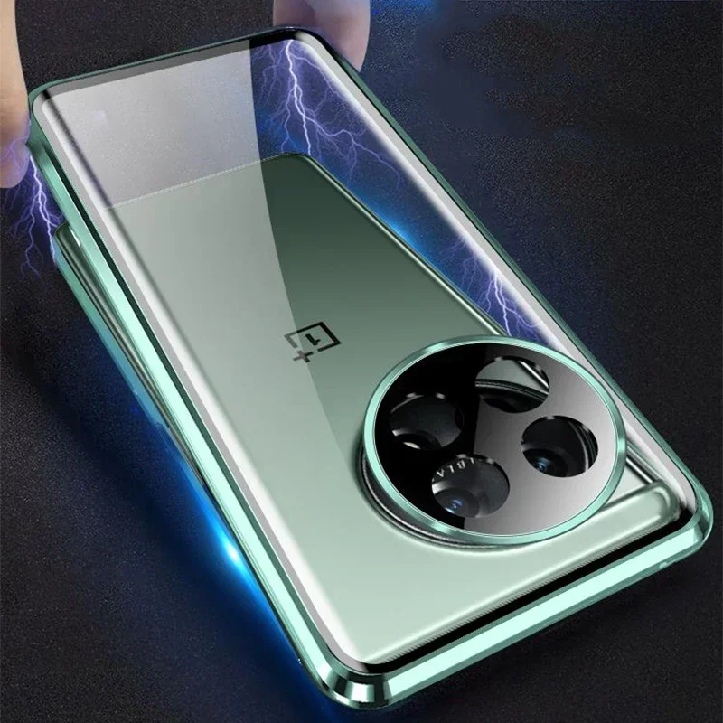 360 Metalowe szklane etui do Oneplus 12 11 10 Pro 11R 12R Dwustronna magnetyczna osłona obiektywu do OnePlus Ace 3 2 2V Pro Coque
